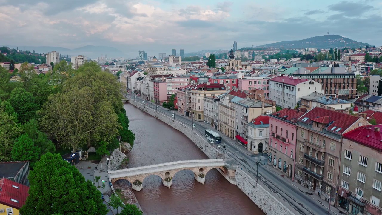 拉丁桥，萨拉热窝，第一次世界大战导火索，普林西普桥，巴尔干的火药桶视频下载
