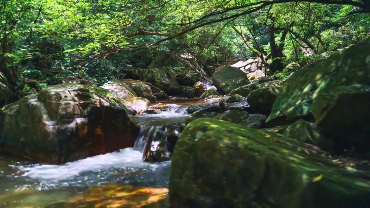 原生态环境 峡谷河流丝滑延时视频素材