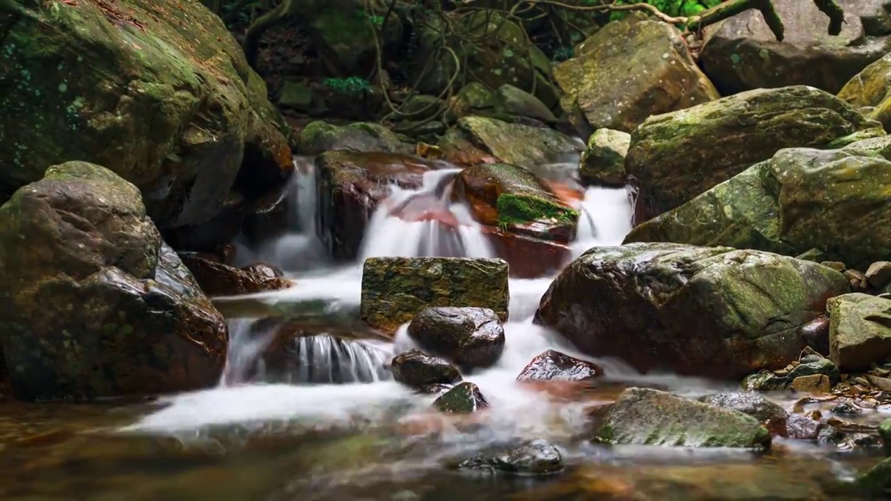 原生态环境 峡谷河流丝滑延时视频素材