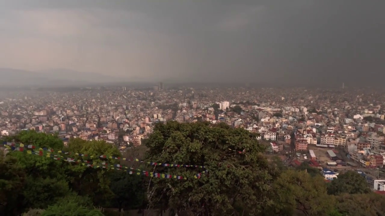 加德满都全景，尼泊尔的城市建筑视频下载