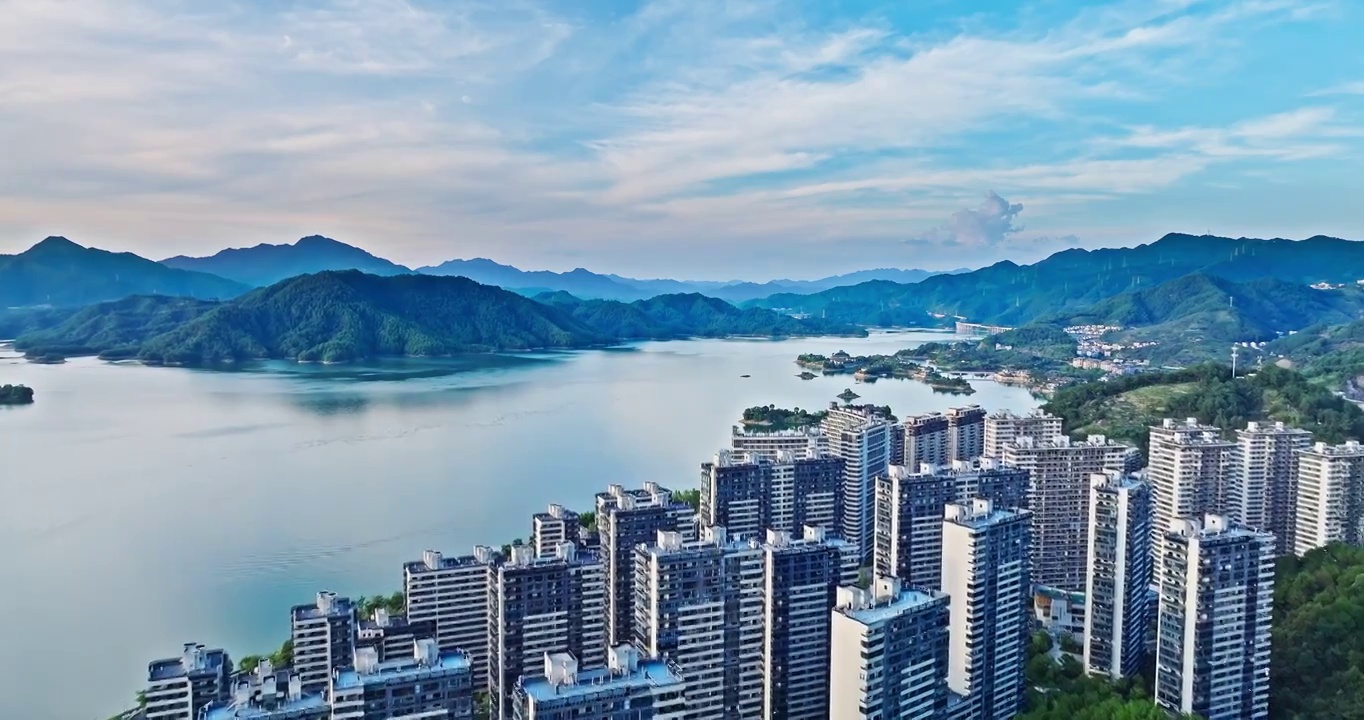 航拍中国杭州千岛湖自然风光视频下载