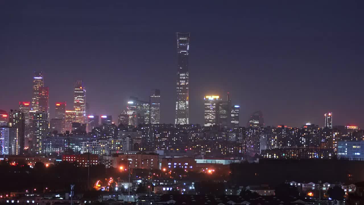 北京国贸夜景视频素材