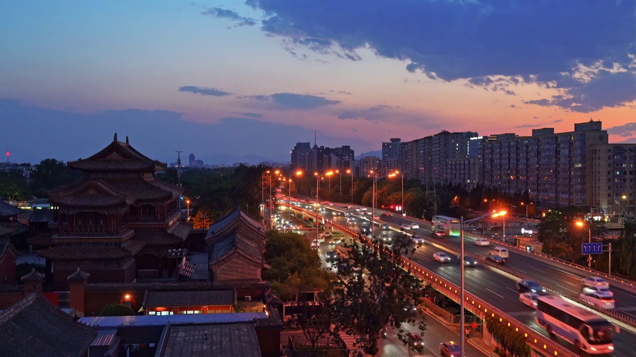 北京雍和宫夜景视频下载