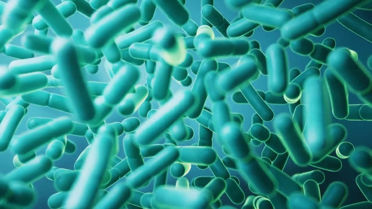 微观生物细菌背景3D渲染视频素材