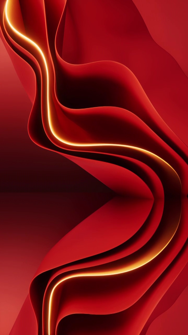 流动的红色多层曲面舞台背景3D渲染视频下载