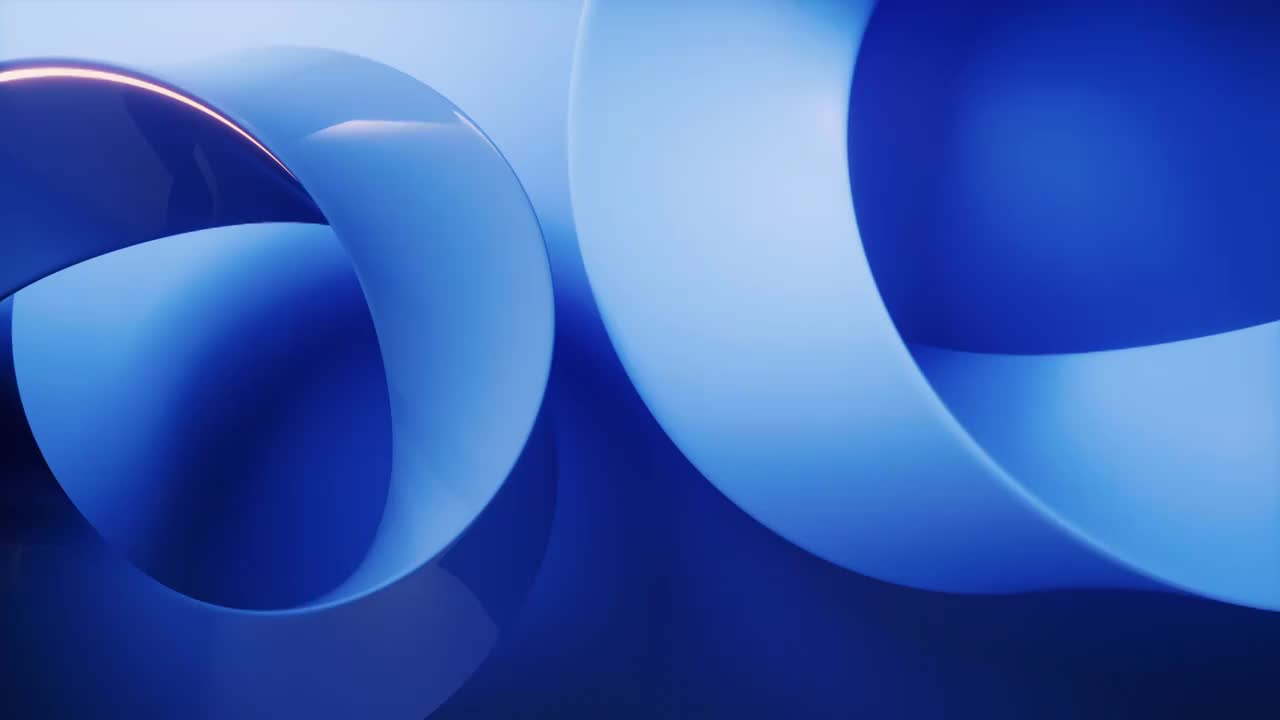 蓝色曲面几何体背景3D渲染视频下载