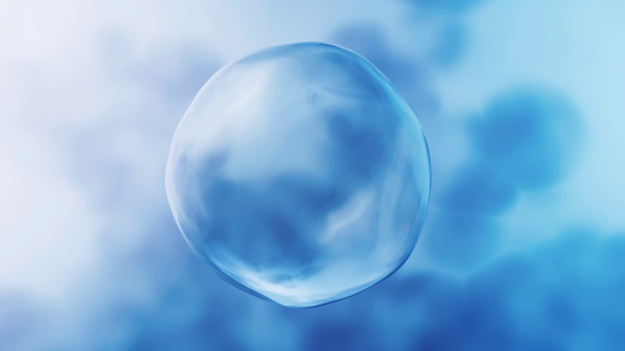 透明气泡蓝色背景3D渲染视频下载