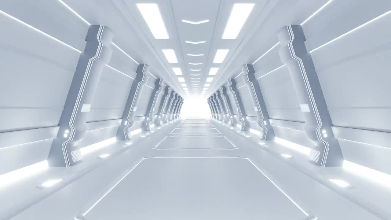 白色科技隧道穿梭快速视频下载