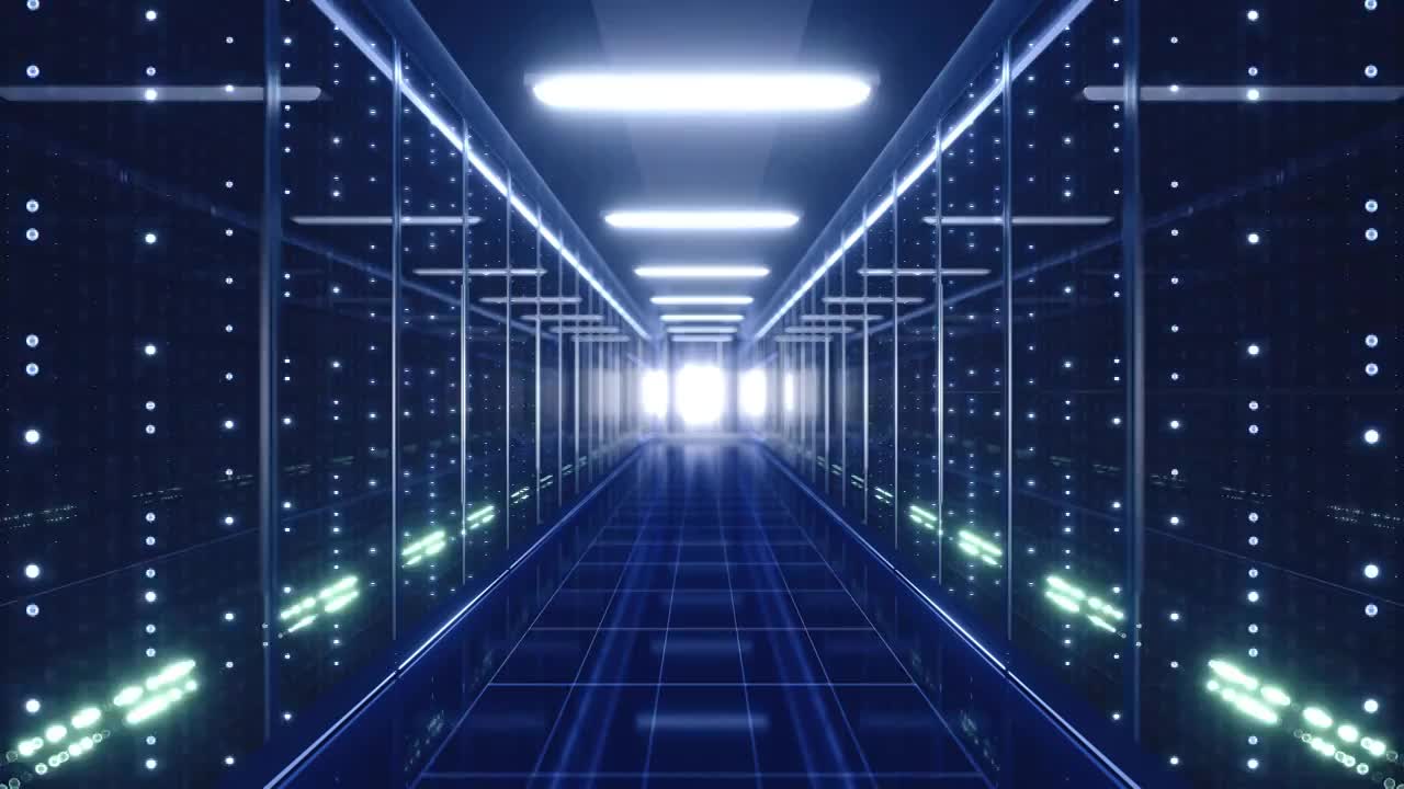 科技线条数据机房服务器数据中心AI云存储视频素材