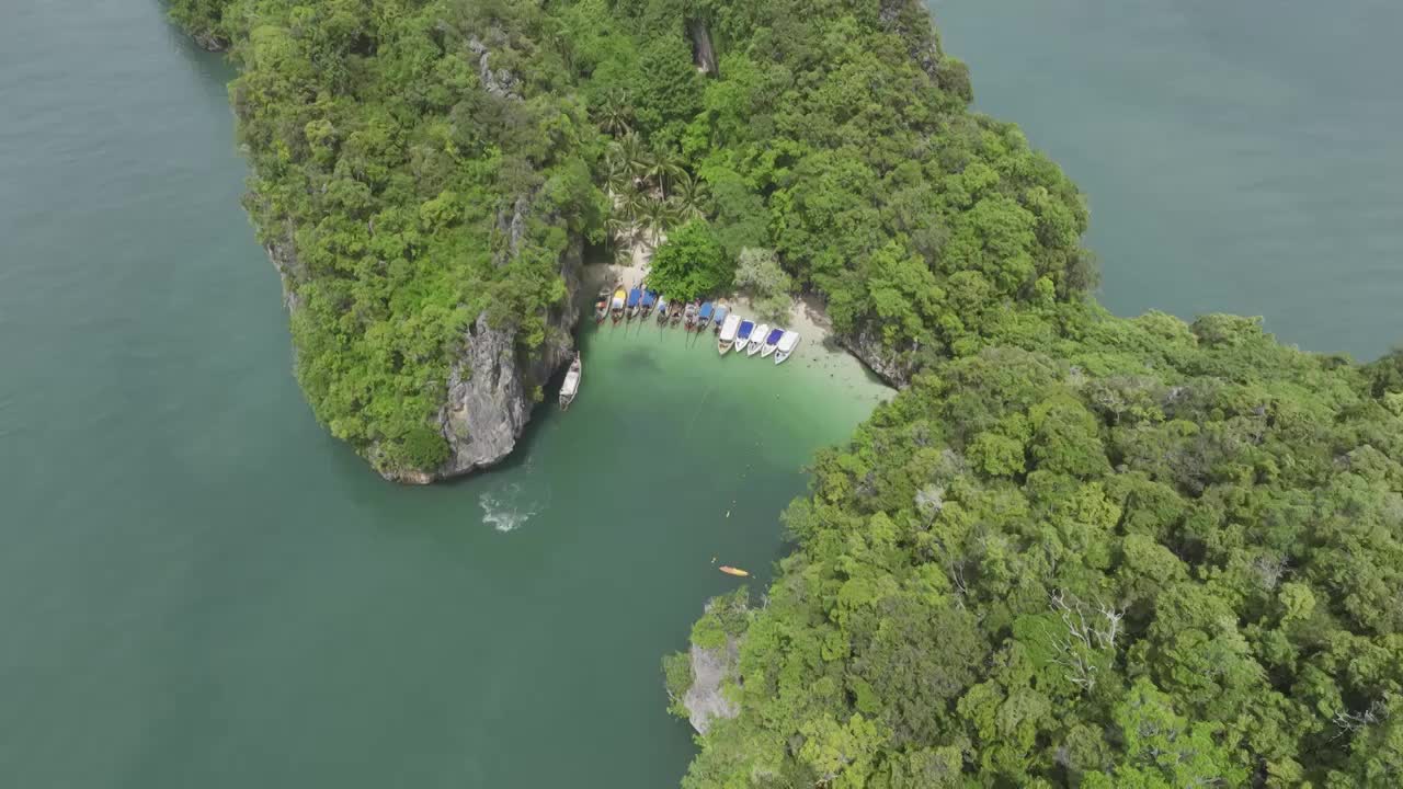 HDR泰国甲米天堂Koh Lading海岛自然风光航拍视频下载
