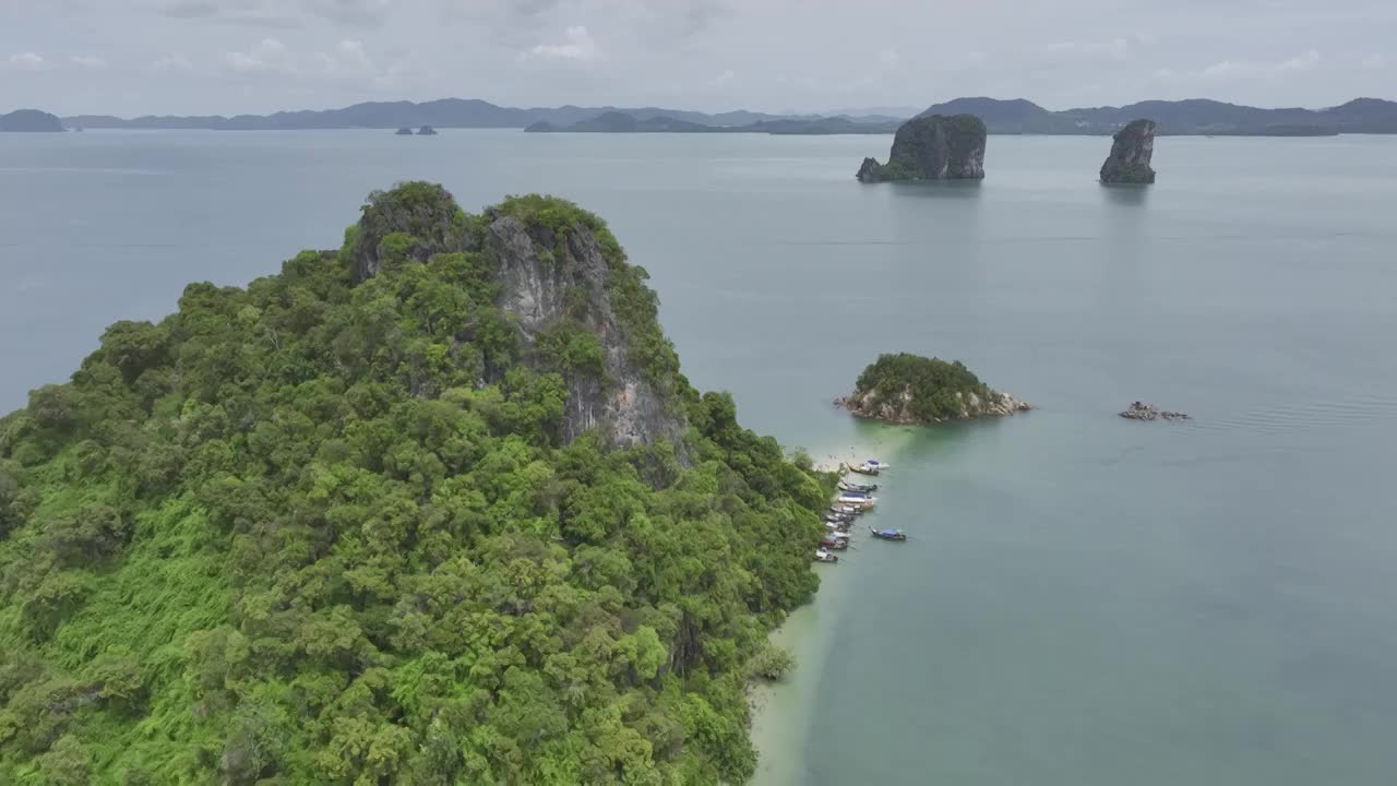 泰国甲米帕别海岛Koh Pakbia自然风光航拍视频下载