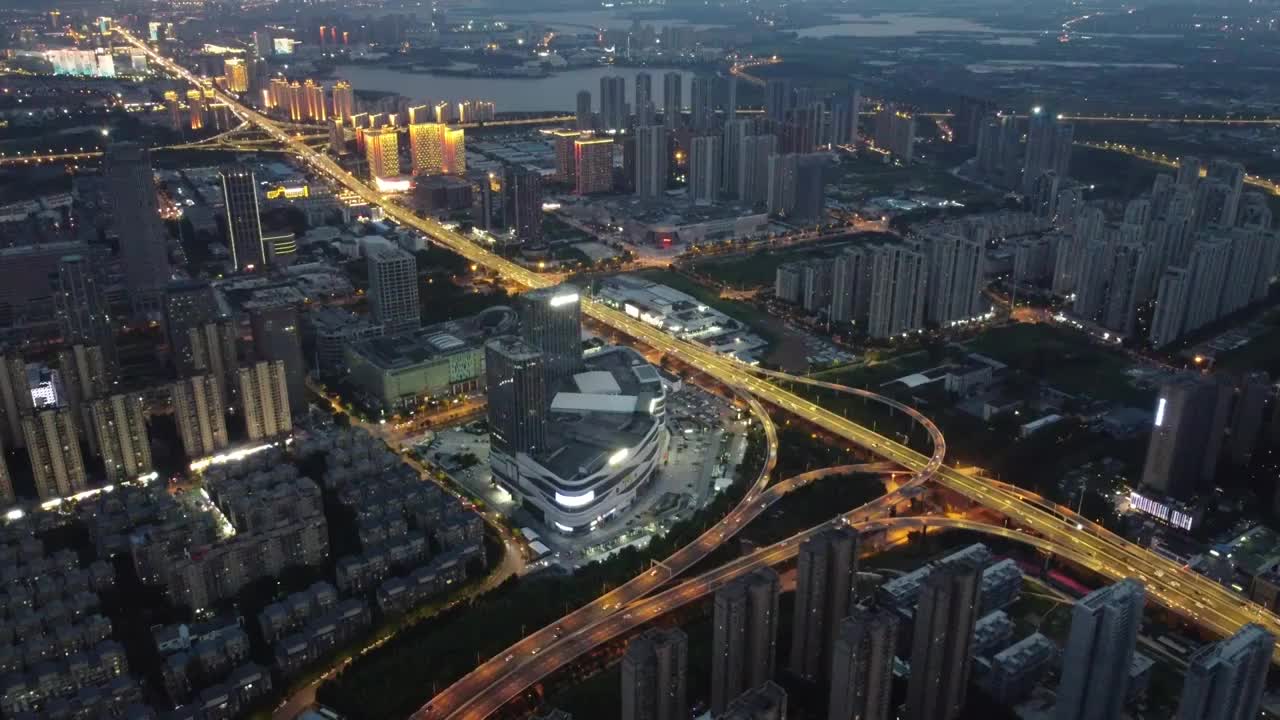 武汉汉阳城市夜景视频下载