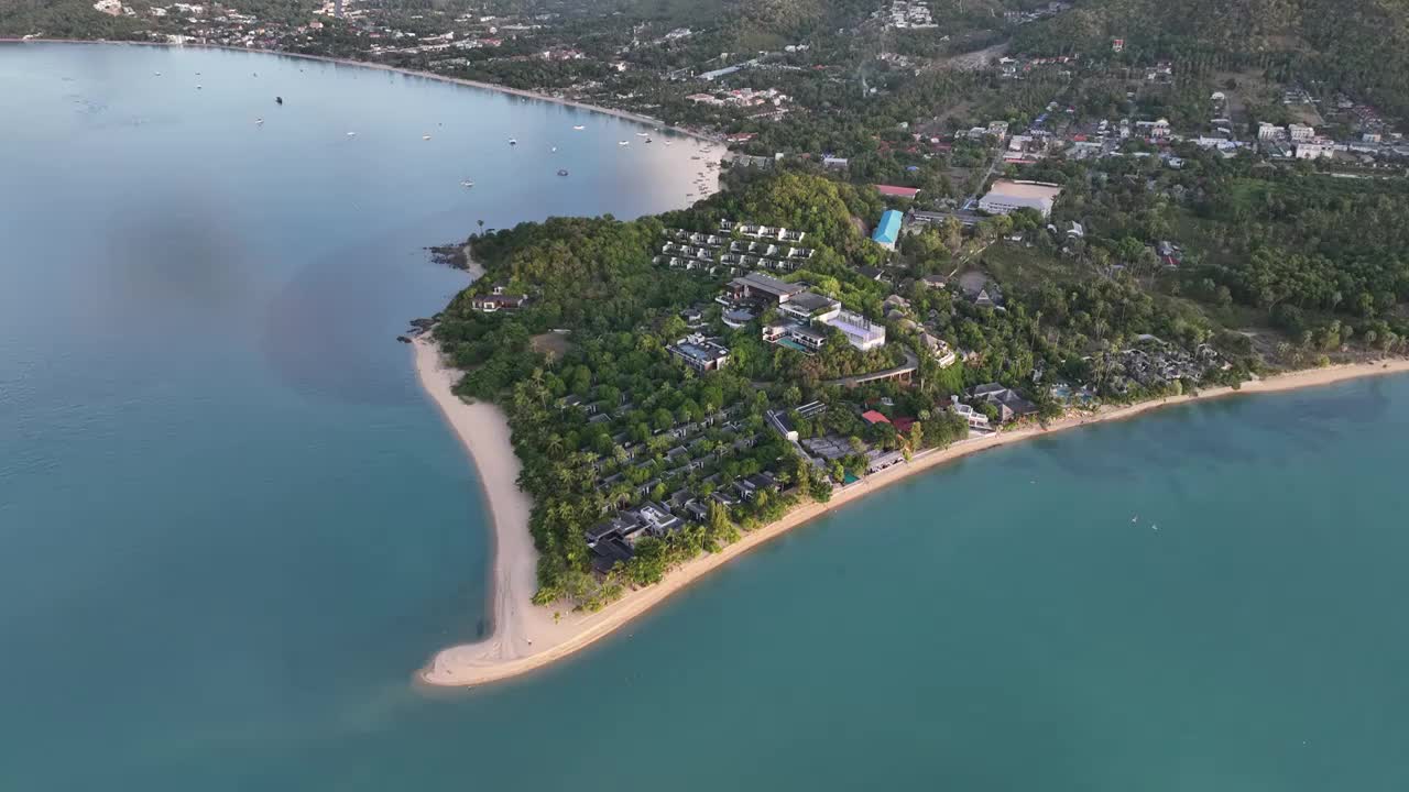 泰国苏梅岛Koh Samui热带岛屿海滨度假村自然风光航拍视频下载