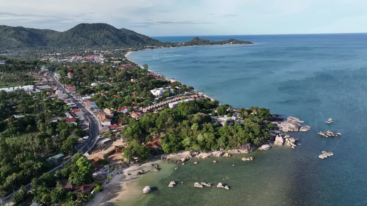 泰国苏梅岛海岛环岛路公路自驾游风光航拍视频下载