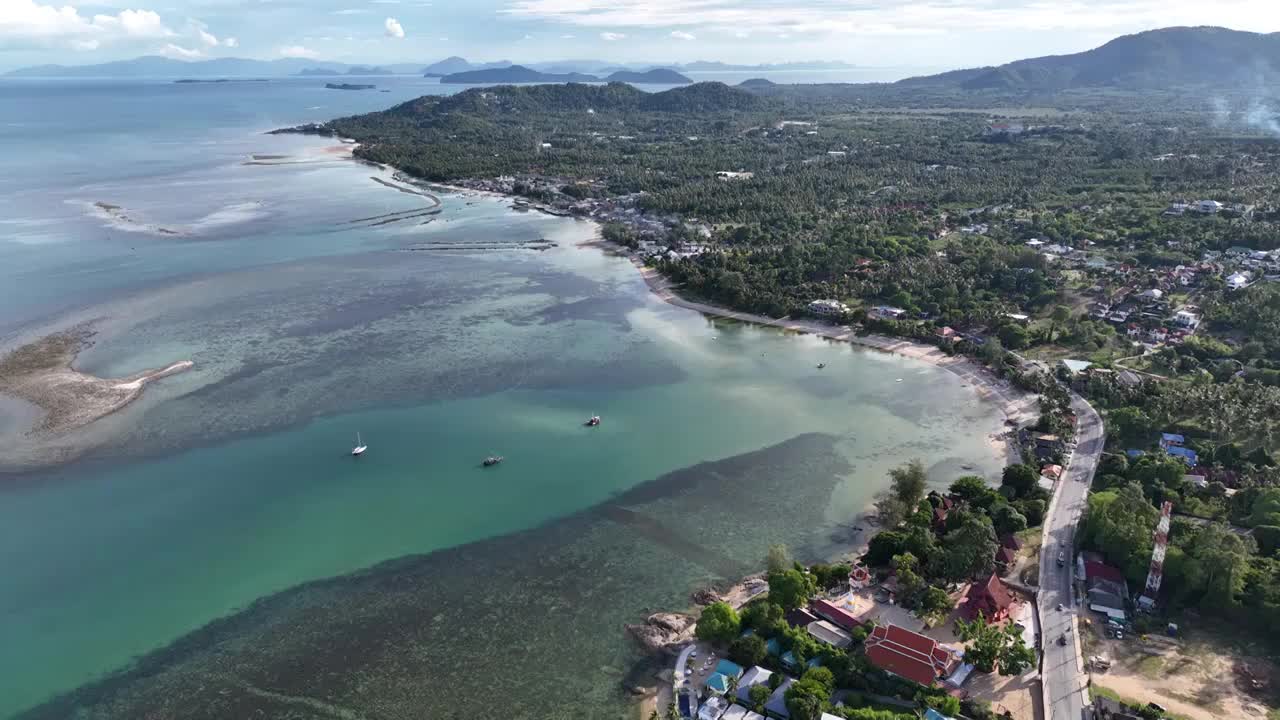 泰国苏梅岛海岛环岛路公路自驾游风光航拍视频下载