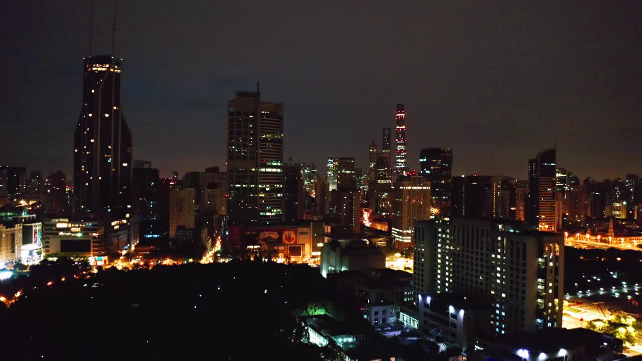 上海 黑夜 人民广场 航拍视频 4K视频下载