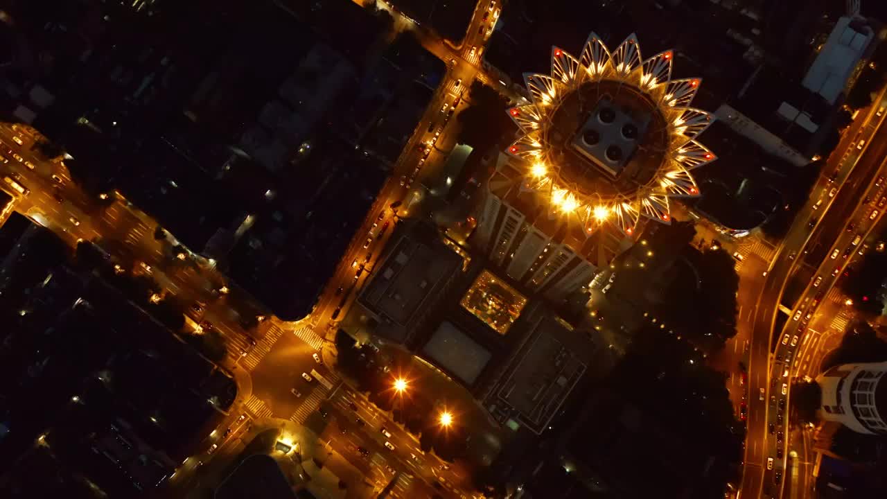 上海 夜景 道路 市区 外滩中心 航拍视频 4K视频下载