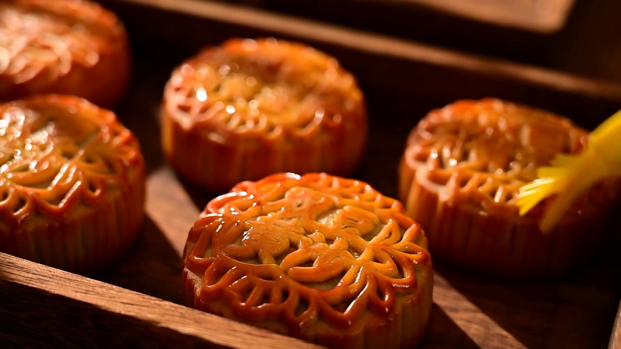 中秋节月饼中式美食传统文化节日中秋节视频购买