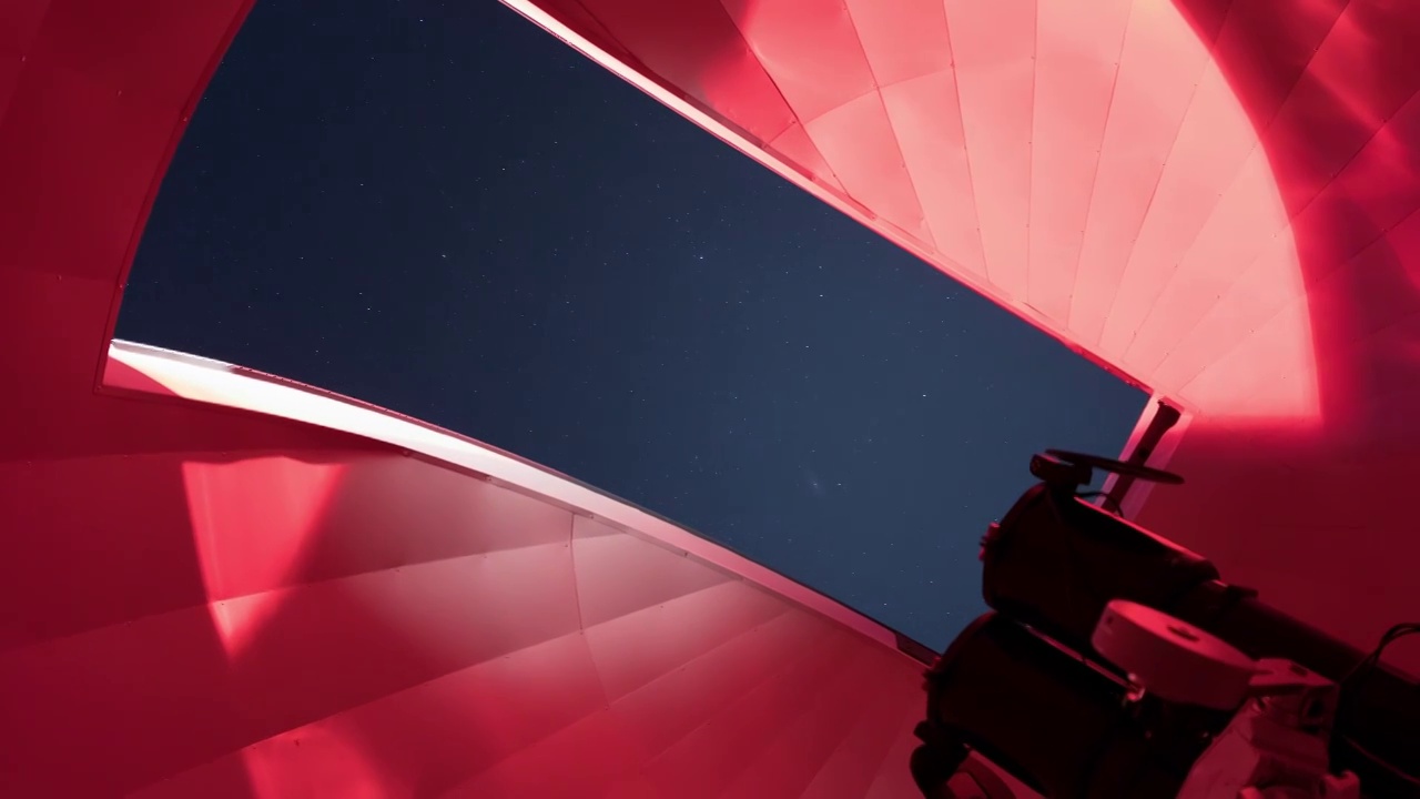 星空延时：天文台望远镜观测繁星视频素材