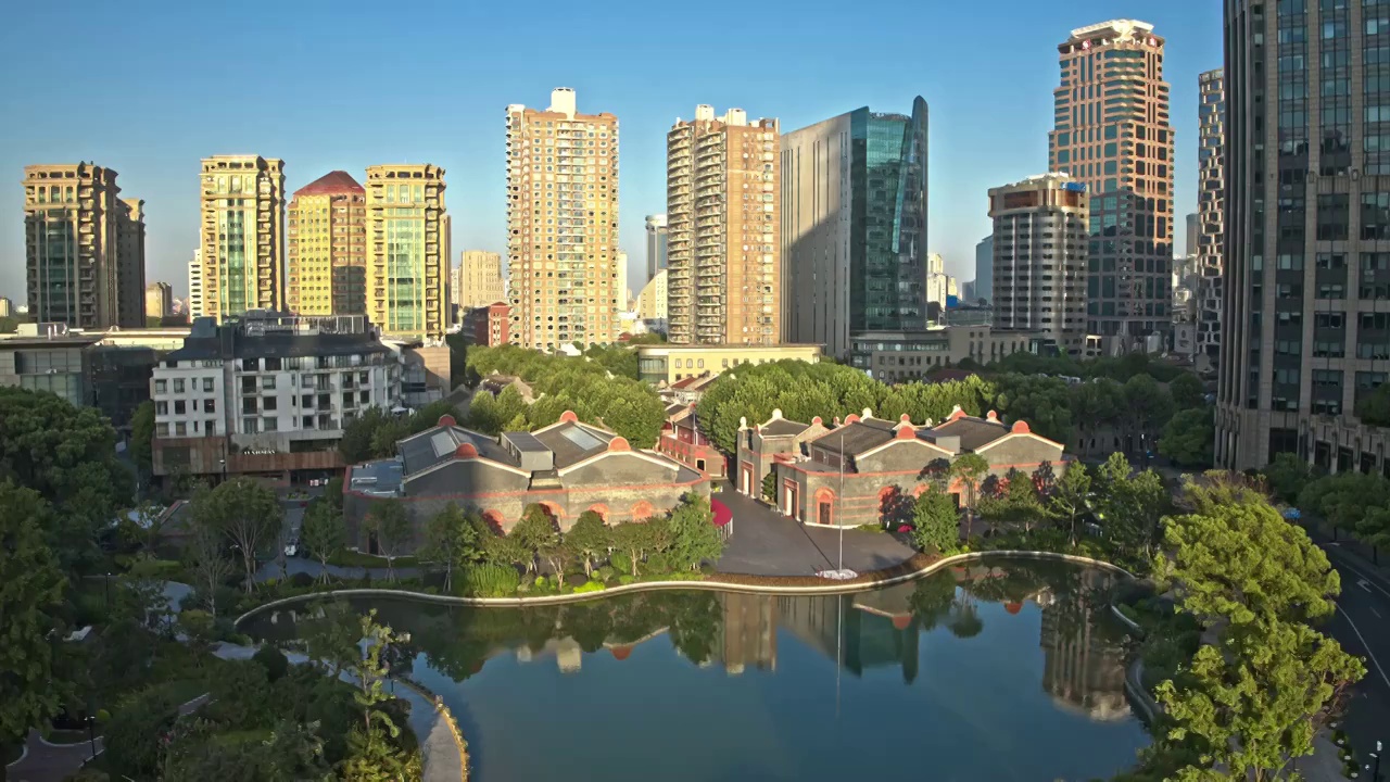 4K上海航拍中共一大会址国庆实景纪念馆视频下载