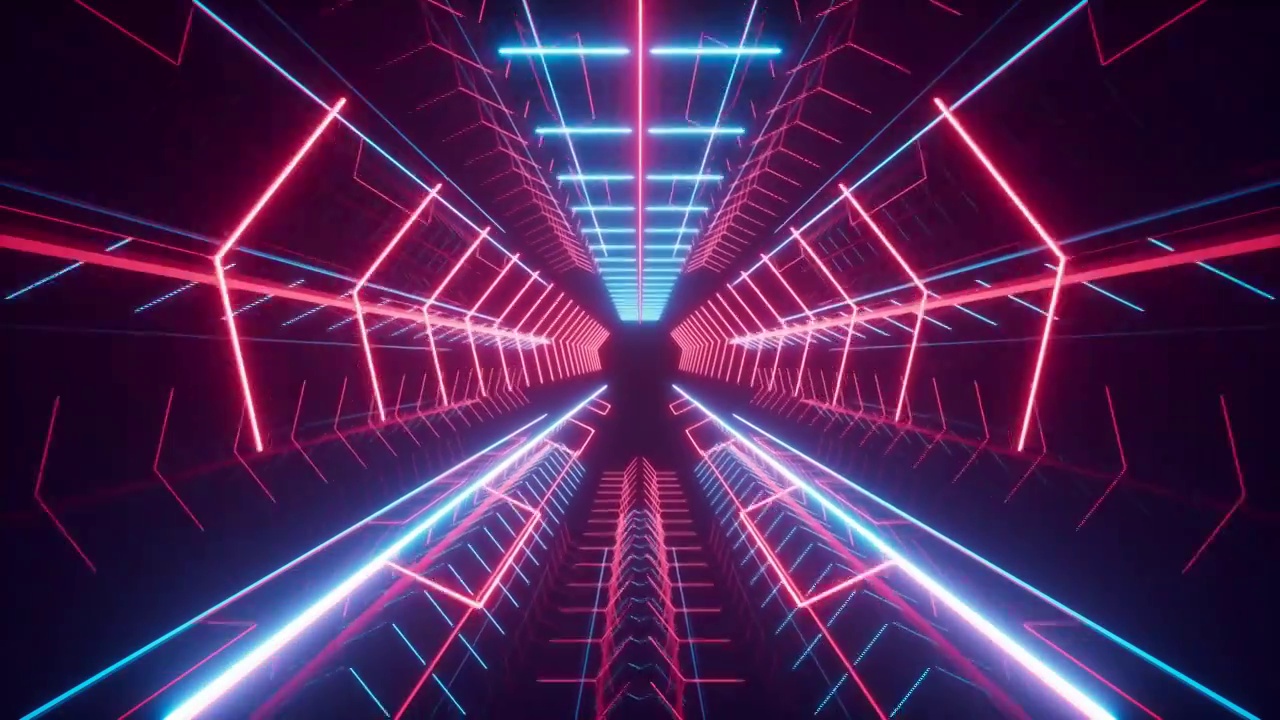 抽象霓虹隧道动画视频下载