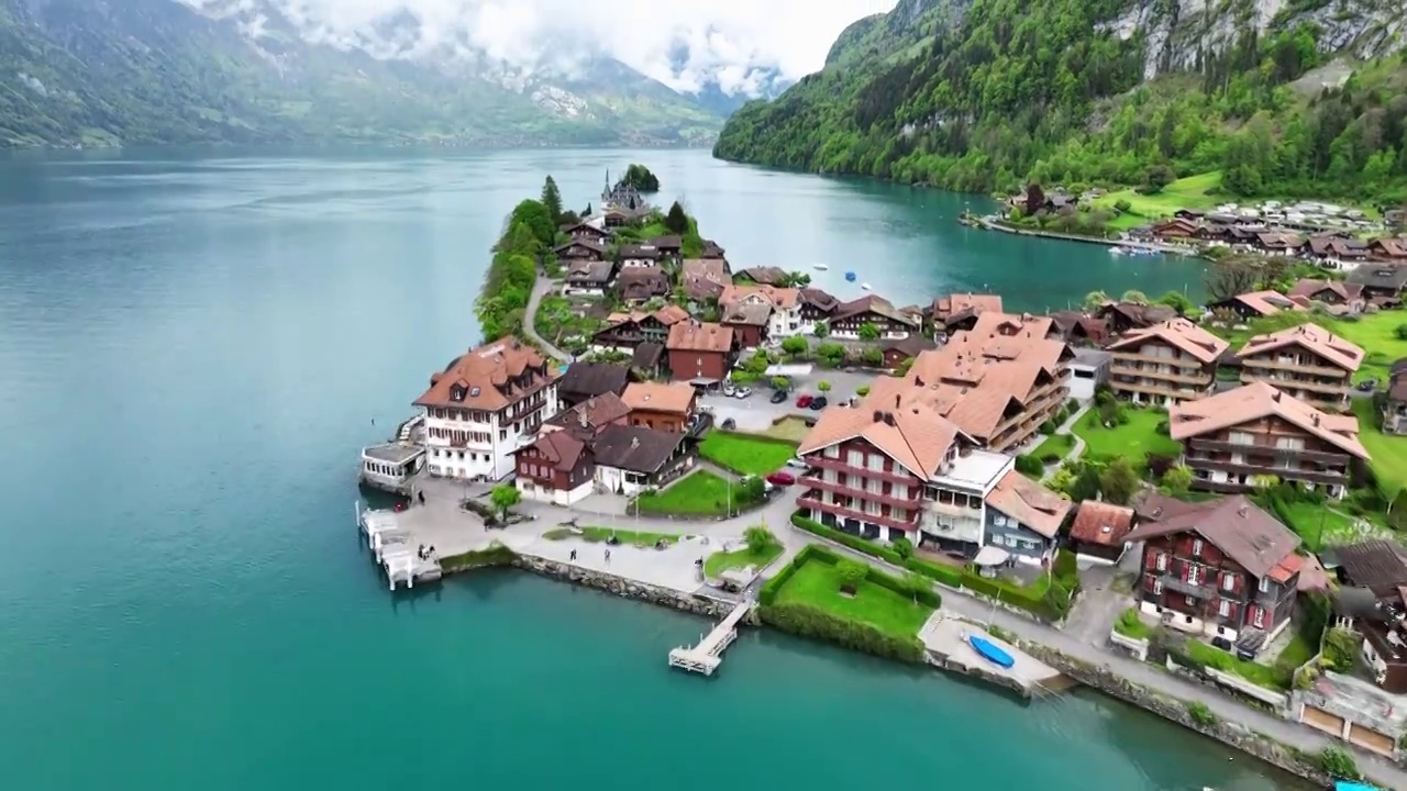 瑞士因特拉肯布里恩茨湖视频下载