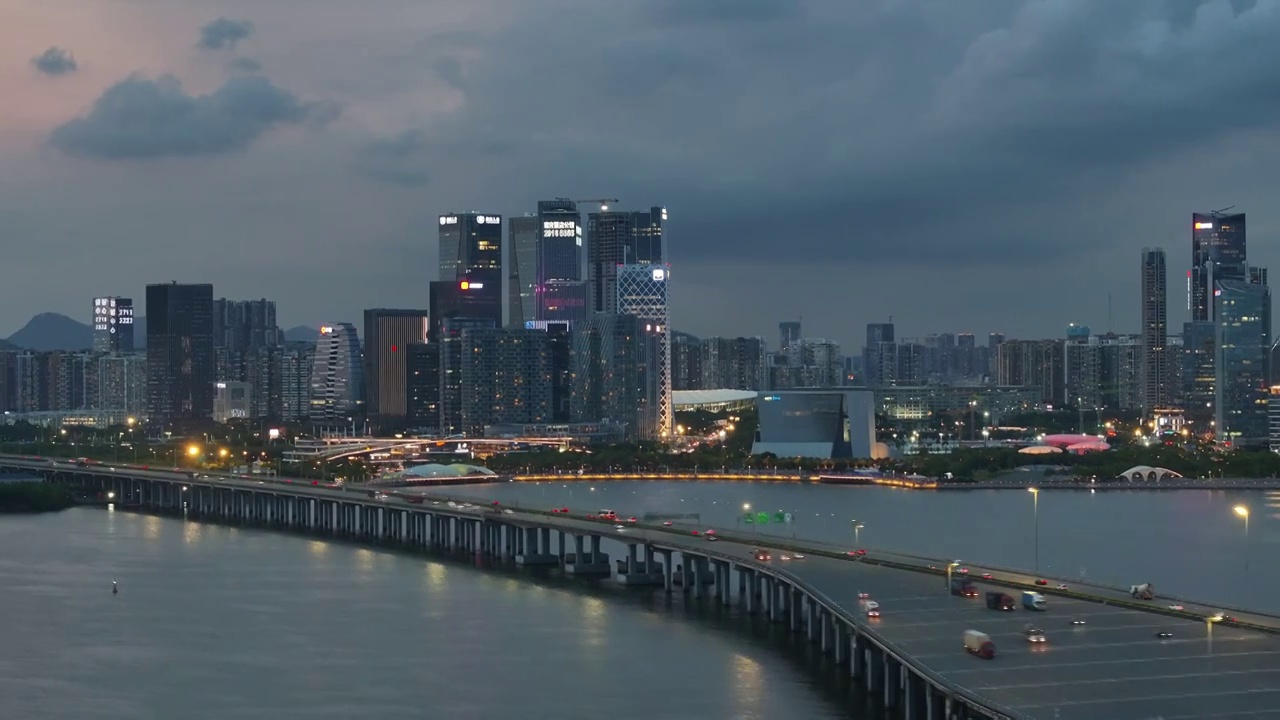 宝安建筑群CBD繁华城市航拍视频素材