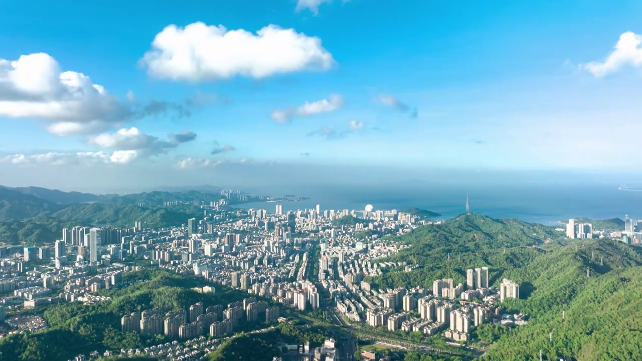 航拍珠海香洲大景延时视频素材