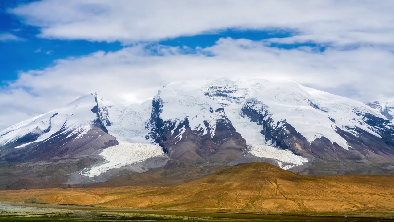 新疆帕米尔高原上的慕士塔格峰视频素材