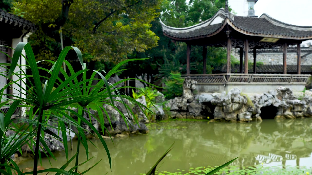 中国古典园林，南京老门东芥子园庭院风光视频下载