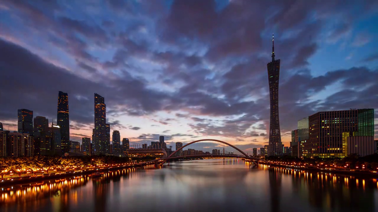 8K实拍广州大桥日出视频素材