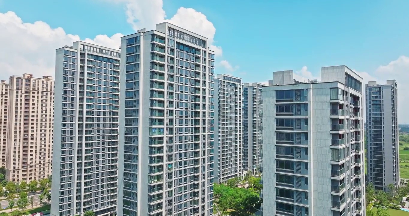 中国上海城市建筑大楼航拍视频下载