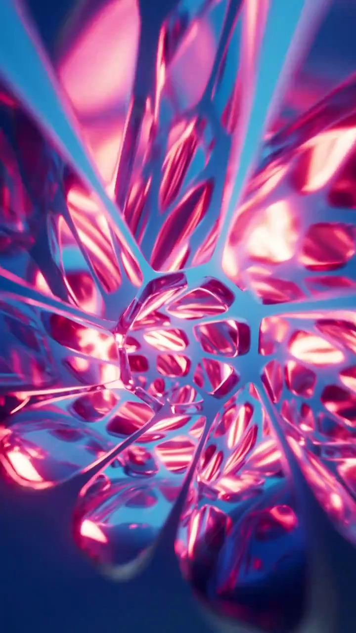 抽象彩色透明玻璃背景3D渲染视频下载