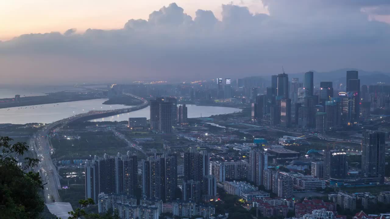 建设中的深圳前海夜景4K延时摄影视频下载