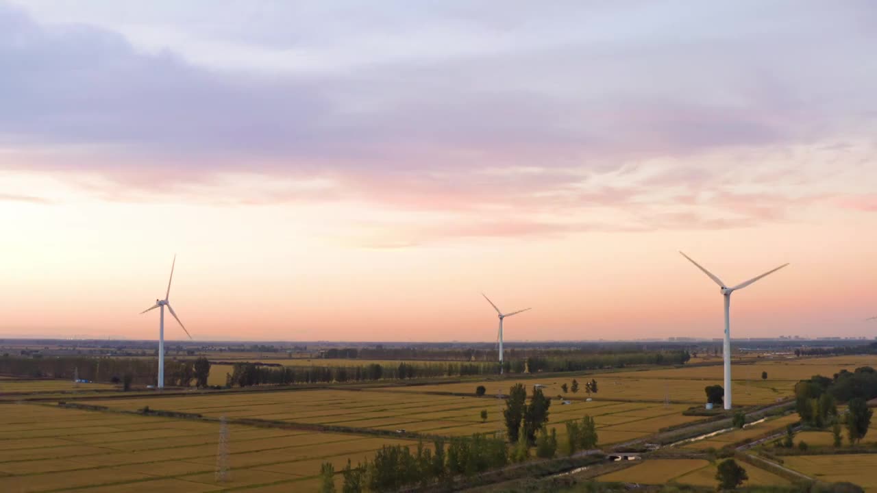 风力发电机和农业视频下载
