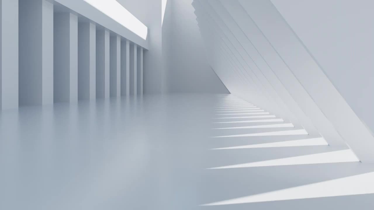 白色室外抽象建筑背景动画视频下载