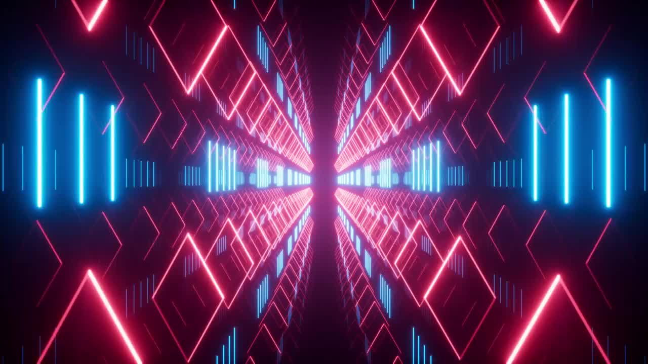 抽象霓虹隧道动画视频下载