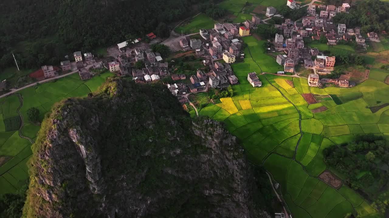 广西山水田园风光视频素材
