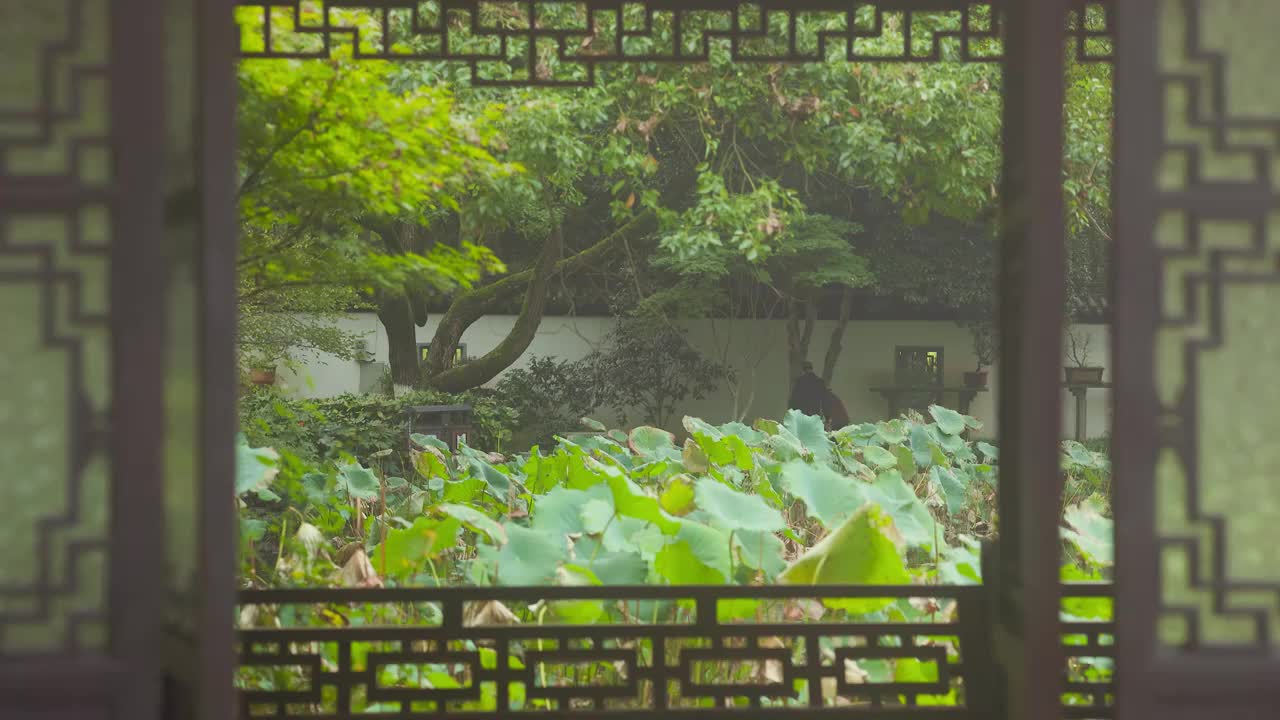 江南园林的古建筑景观视频素材