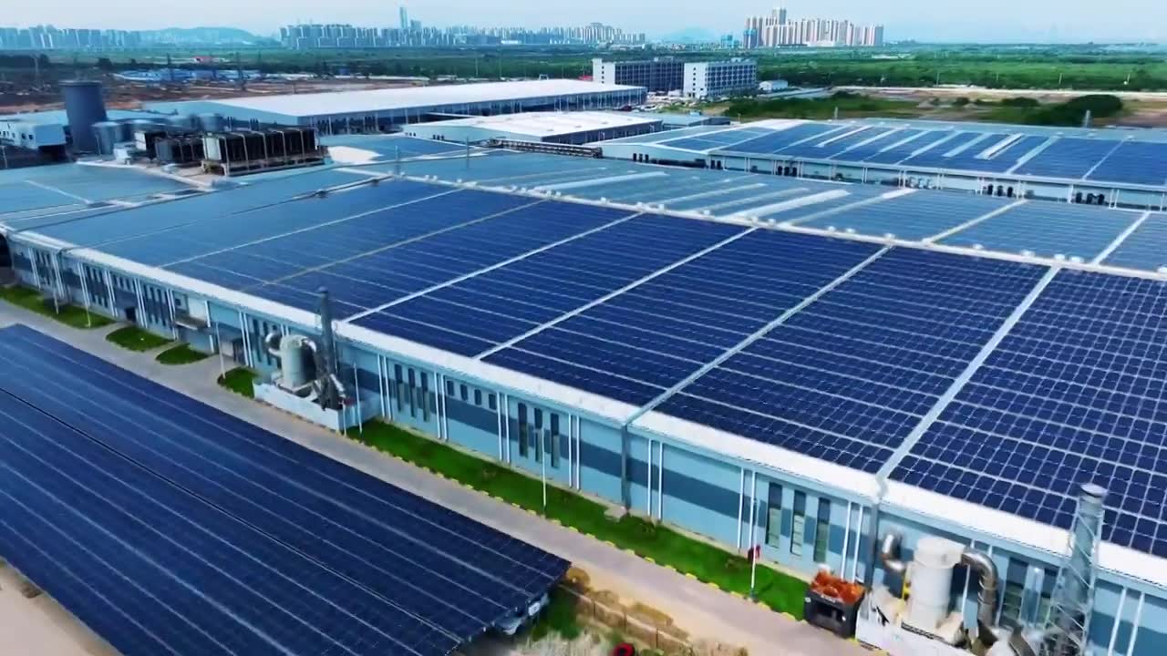 工厂太阳能屋顶光伏硅片太阳能企业（合集）视频下载