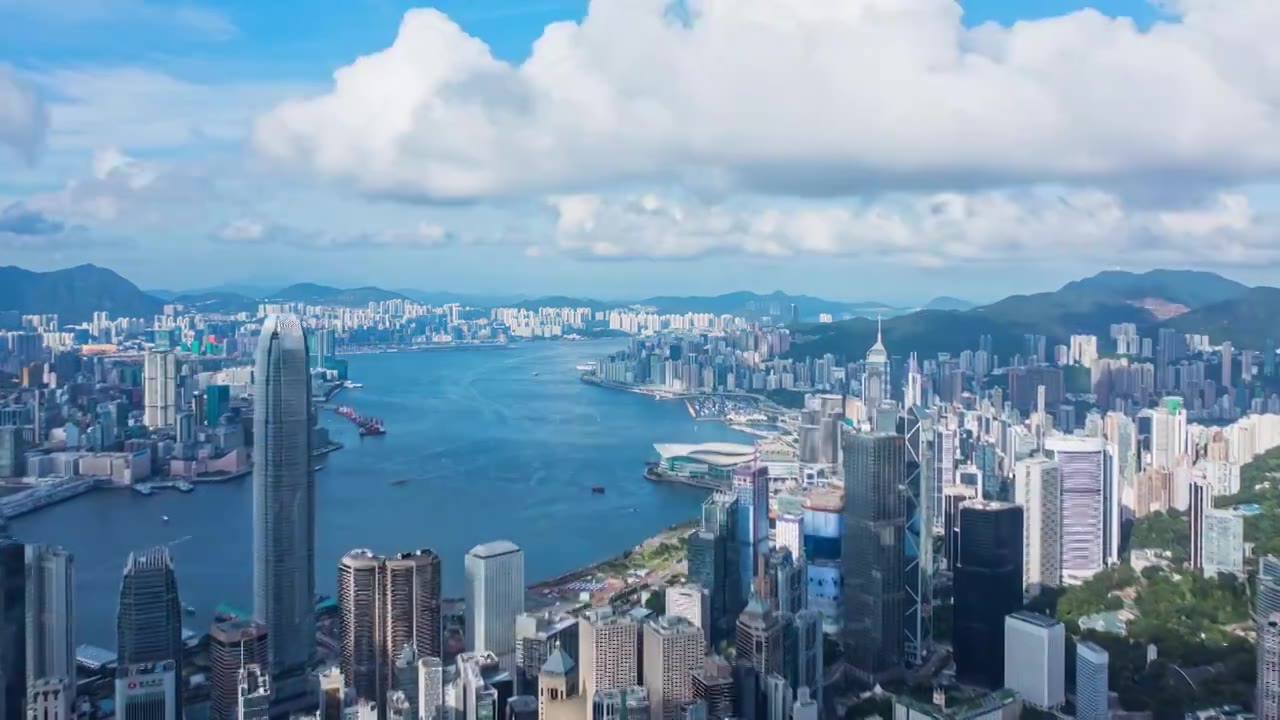 香港维多利亚延时航拍视频下载