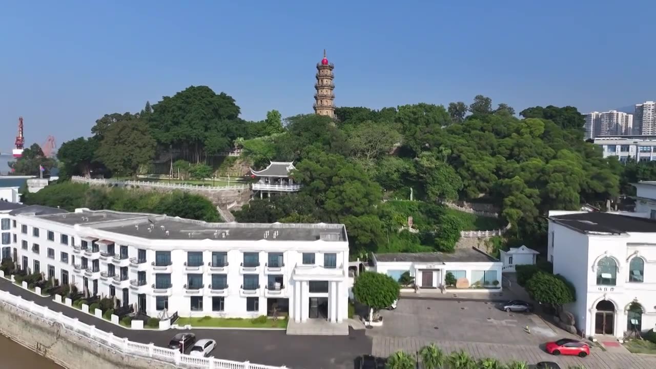 福建省福州市马尾区罗星塔公园航拍视频素材