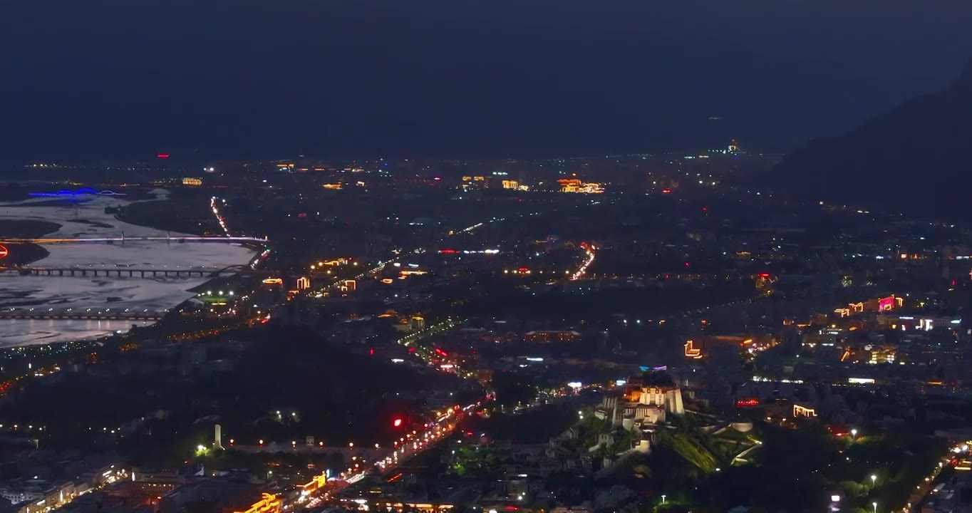 4K航拍西藏拉萨城市风光视频素材