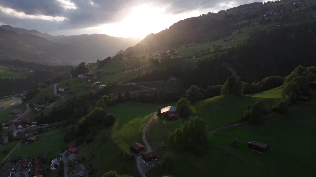 瑞士小镇日落视频下载