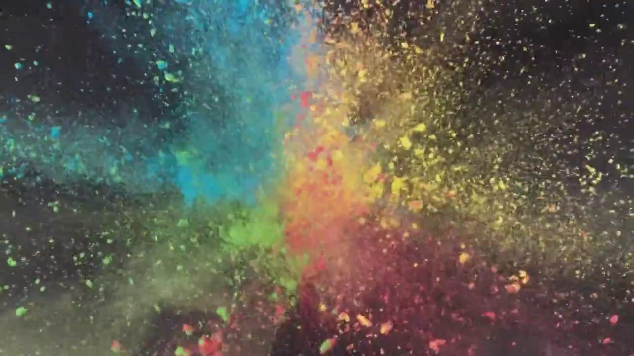 色彩彩色粉末爆炸效果视频素材