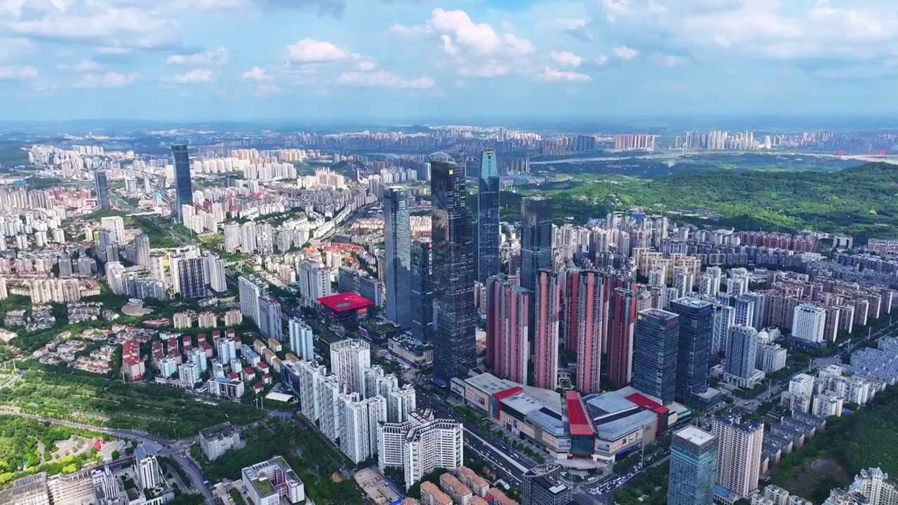 广西南宁东盟商务区城市天际线航拍视频下载
