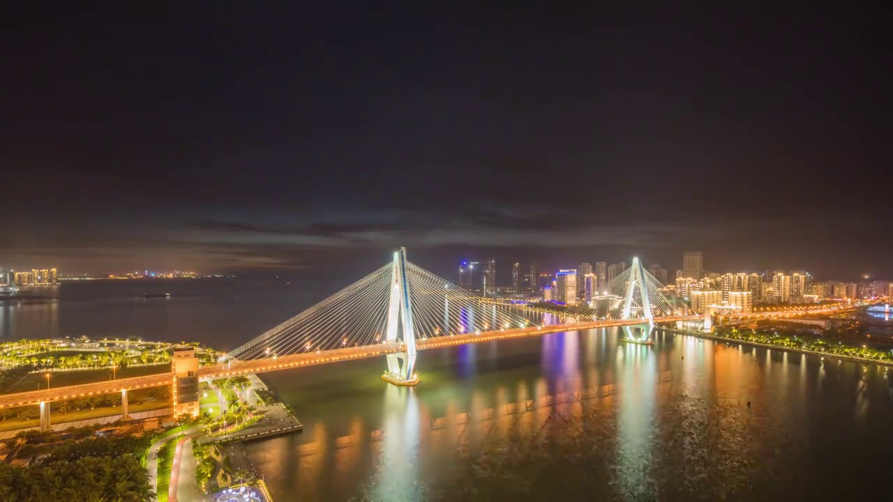 海口世纪大桥夕阳视频下载