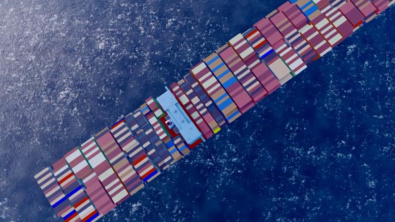 集装箱货运轮船进出口贸易航海视频下载