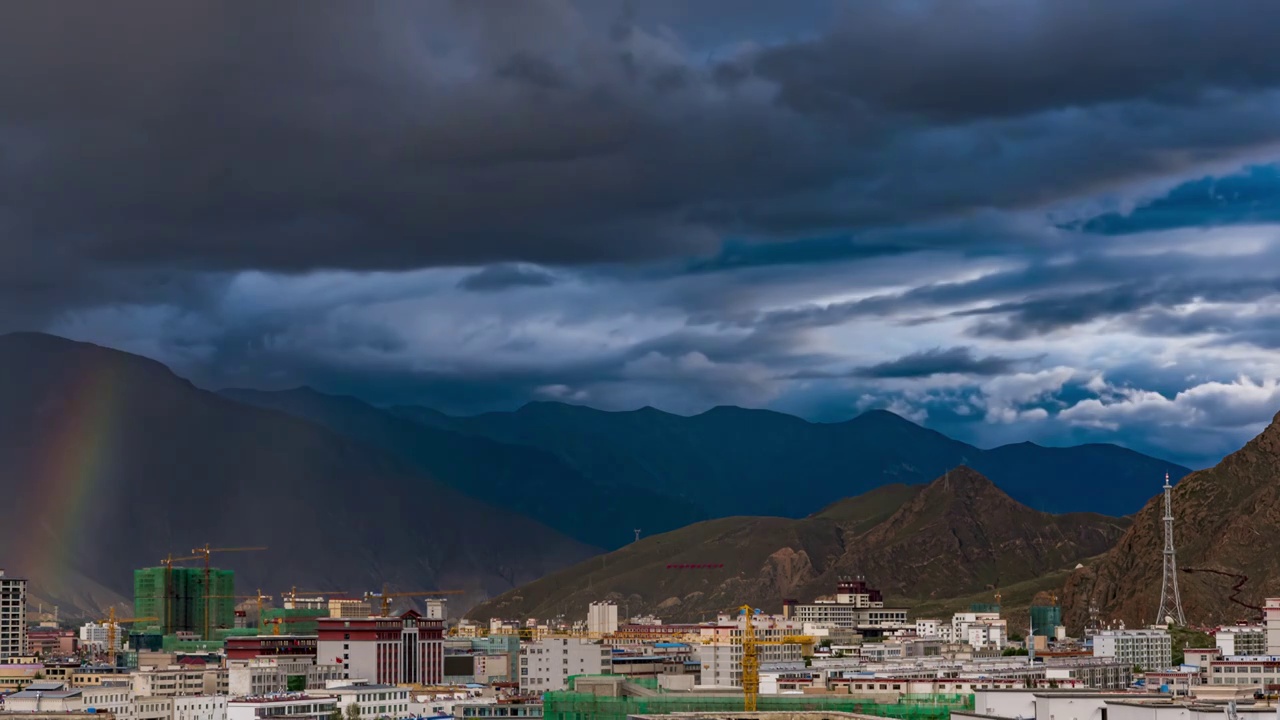 西藏山南市白昼风雨风光延迟视频素材