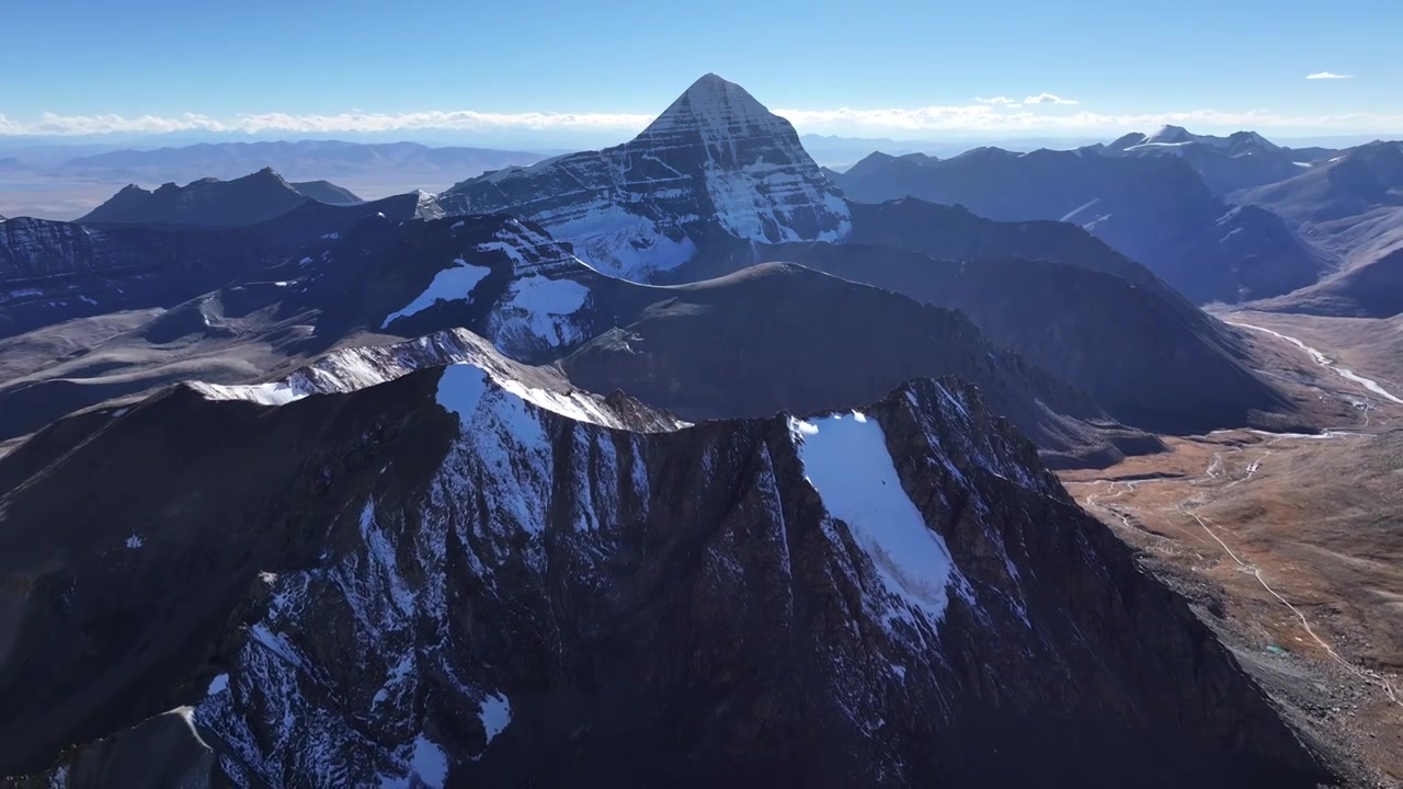 西藏阿里冈仁波齐转山航拍视频素材